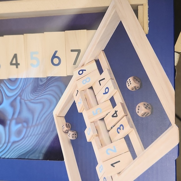 NWT  Shut The Box Classic Wooden Game - Natural Wood - Picture 6 of 7